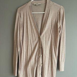 Long boyfriend style beige cardigan